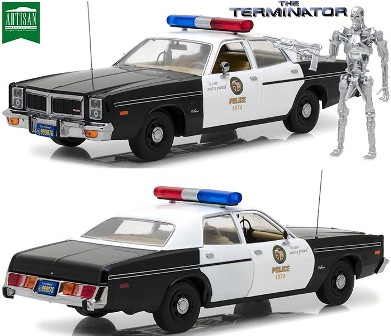 Dodge Monaco Métropolitain Police 1977 Terminator avec T-800 Endoskeleton - GREENLIGHT 19042 - 1/18 -