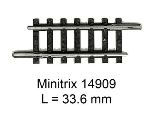Rail droit 33,6mm - MINITRIX 14909 - N -