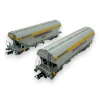 Coffret 2 wagons trémies à 4 essieux transport de céréales « Transcéréales S.H.G.T. Roquette » ép. IV - HO - JOUEF HJ6269