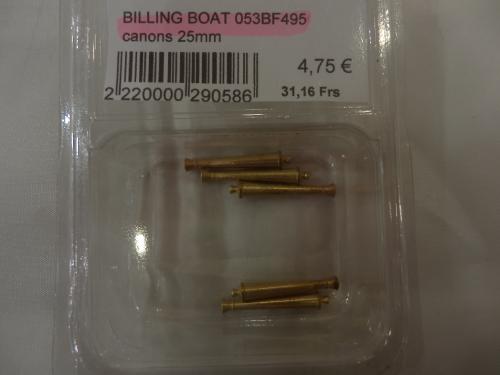canons laiton 4x25mm 4pces BILLING BOAT 053BF495