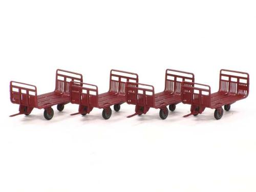 Set de 4 chariots en tubes métal La Poste bordeaux - REE MODELES XB013 - HO -