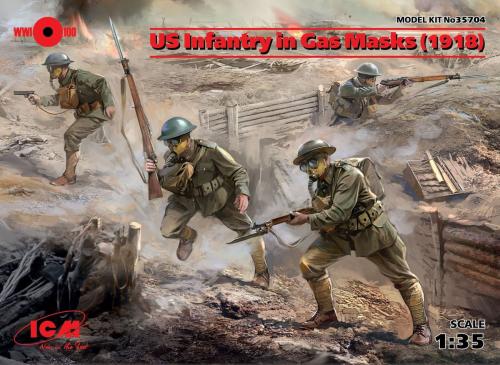 US Infantry in Gas Masks19184 ICM35704 1/35