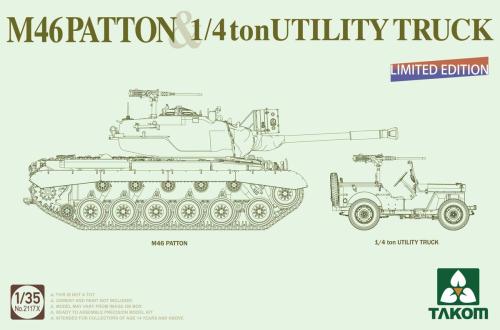 Maquette M46 Patton et Jeep willys 1/35 TAKOM 2117X
