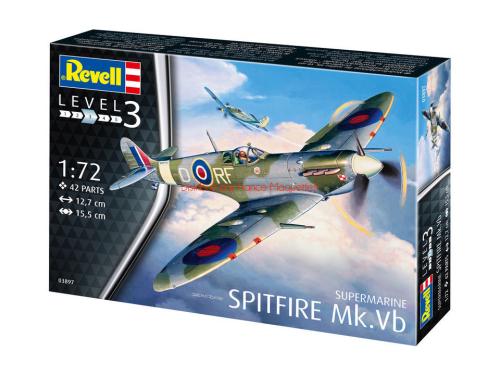 Set complet Spitfire Mk.Vb Supermarine - REVELL 63897 - 1/72