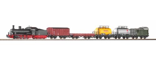 Coffret Vapeur + 5 wagons marchandises + rails HO PIKO 57123