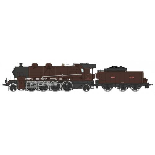 Locomotive à vapeur 141 A 4.1126 NORD CREIL Chocolat EP.II - analogique HO - Ree Modeles MB155