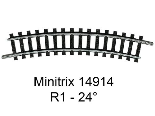 Rail courbe R1 24° - MINITRIX 14914 - N -