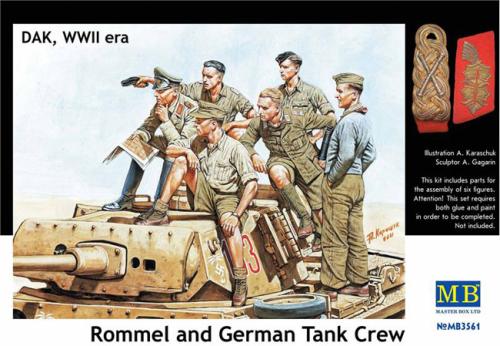 Rommel et équipage de char allemand Division Afika Korps WWII - MASTER BOX 3561 - 1/35 -