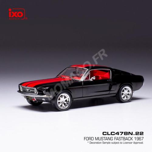 Miniature Ford Mustang Fastback custom noire et rouge 1/43 IXO CLC478N.22