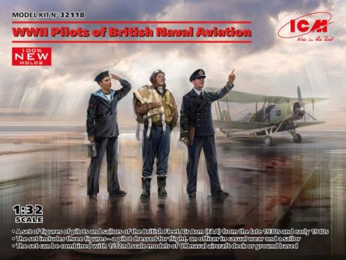Pilotes BRITISH naval aviation x3 WWII 1/32 - ICM 32118