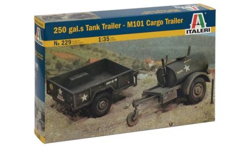 250 gal.s tank trailer - M101 Cargo trailer - ITALERI 229 - 1/35 -