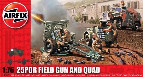 25PDR Field gun and quad - AIRFIX 01305V - 1/76 -