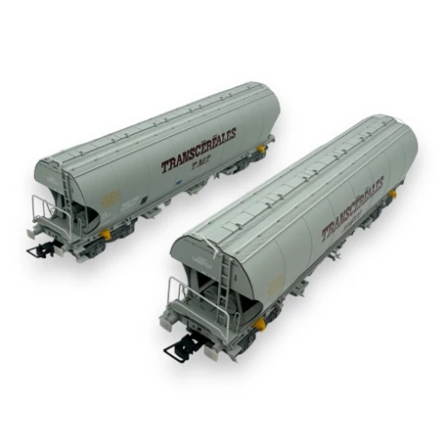 Coffret de 2 wagons trémies à 4 essieux transport de céréales « Transcéréales Nacco » « TMF » ép. IV - HO - JOUEF  HJ6270